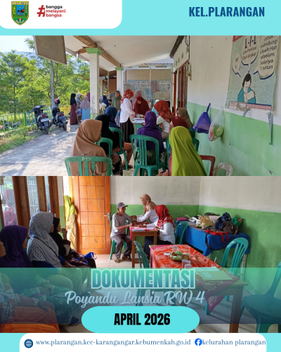 Posyandu Lansia RW 4 Kelurahan Plarangan 