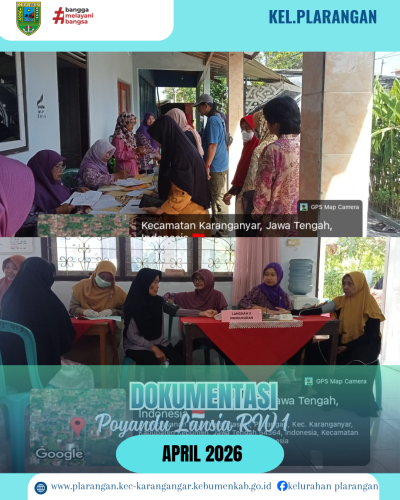 Posyandu Lansia RW 1 Kelurahan Plarangan 