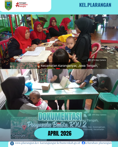 Posyandu Balita RW 02 Kelurahan Plarangan 