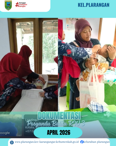 Posyandu Balita RW 03 Kelurahan Plarangan 