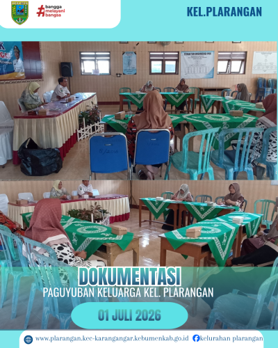 Paguyuban Kelurga Kelurahan Plarangan bulan Juli 2026