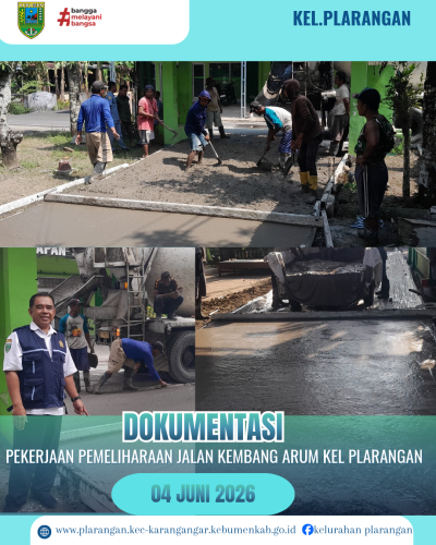 Pekerjaan pemeliharaan jalan kembang Arum Kel Plarangan 