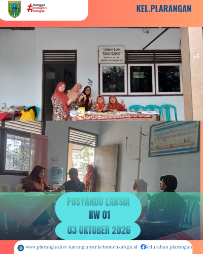 Posyandu Lansia RW 01 bulan Oktober 2026