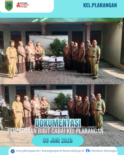 Penerimaan bibit cabai di PKK 5 RW Kelurahan Plarangan 