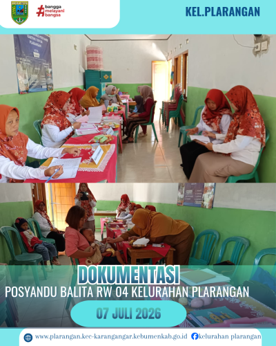 Posyandu Balita RW 04 Kelurahan Plarangan 