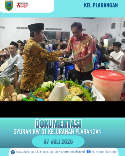 Syuran RW 01 Kelurahan Plarangan 