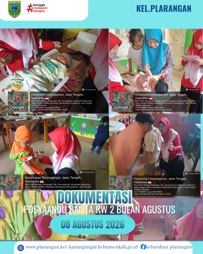 Posyandu Balita RW 02 bulan Agustus Kelurahan Plarangan 