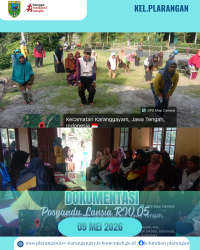 Posyandu Lansia RW 05  Kelurahan Plarangan 