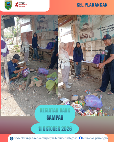 Kegiatan Bank Sampah Makmur Sejahtera Kelurahan Plarangan 