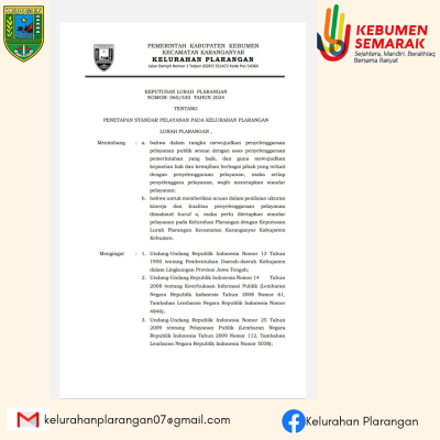 Standar Pelayanan Kelurahan