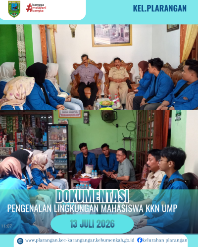 Pengenalan Lingkungan Mahasiswa UMP (Universitas Muhammadiyah Purwokerto) Kelurahan Plarangan 