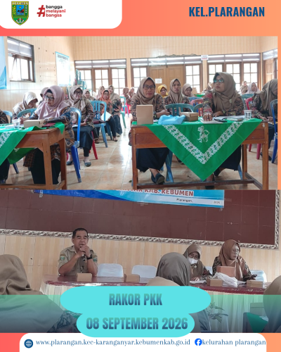 Rakor PKK Kelurahan Plarangan Bulan September 2026