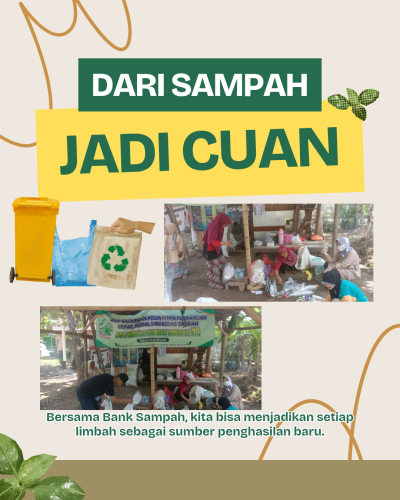 Ayo menabung dengan mengubah sampah menjadi uang!dibank Sampah Makmur Sejahtera Kelurahan Plarangan 