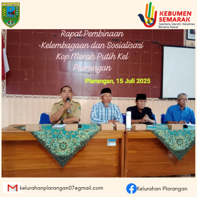 Rapat Pembinaan Kelembagaan dan Sosialisasi Koperasi Merah Putih Kelurahan Plarangan 