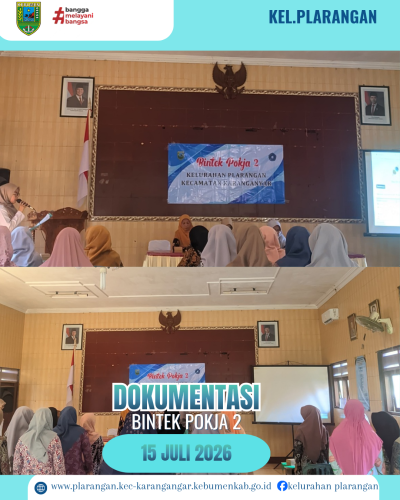 Bintek Pokja 2 Kelurahan Plarangan Tahun 2026
