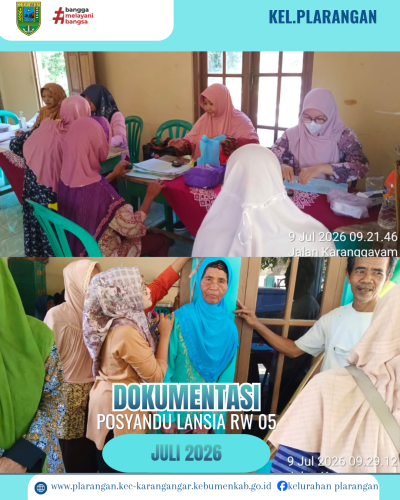 Posyandu Lansia RW 05 Bulan Juli 2026