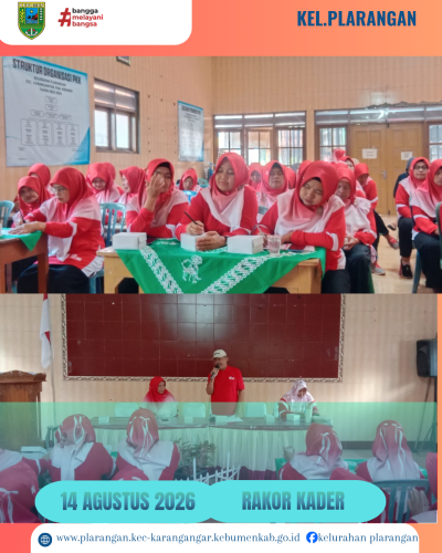 Rakor kader Bulan Agustus 2026 Kelurahan Plarangan 