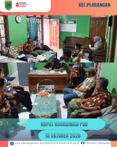 Rapat Koordinasi PBB Kelurahan Plarangan Oktober 2026