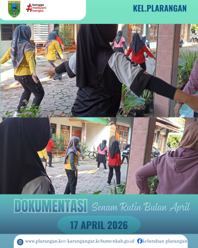 Senam Rutin Kelurahan Plarangan Bulan April 2026