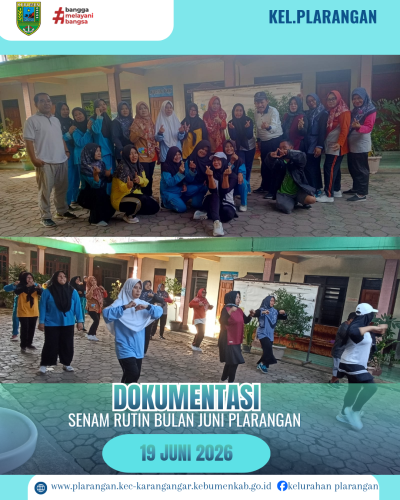 Senam Rutin Kelurahan Plarangan bulan Juni 2026