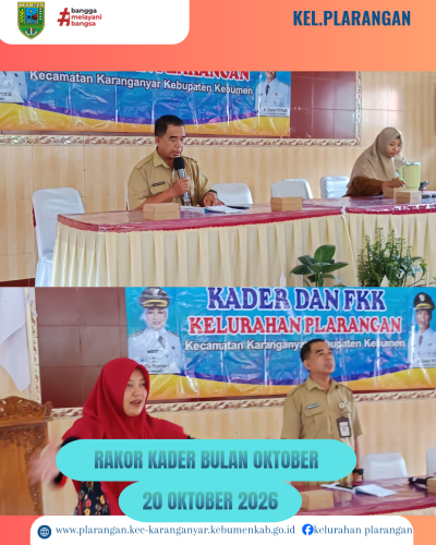 Rakor Kader Bulan Oktober 2026 Kelurahan Plarangan 
