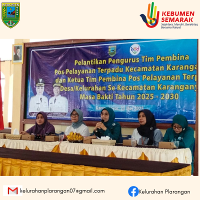 Pelantikan pengurus Tim Pembina Pos Pelayanan Terpadu Kecamatan Karanganyar 