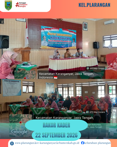 Rakor Kader Kelurahan Plarangan Bulan September 2026