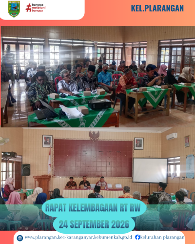 Rapat Kelembagaan RT dan RW Kelurahan Plarangan 2026