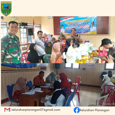 Pembagian Bantuan Pangan Bagi Masyarakat Tidak Mampu Kelurahan Plarangan Alokasi Bulan Oktober -November 2025