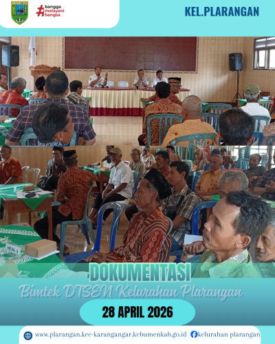 Bimtek DTSEN Kelurahan Plarangan 